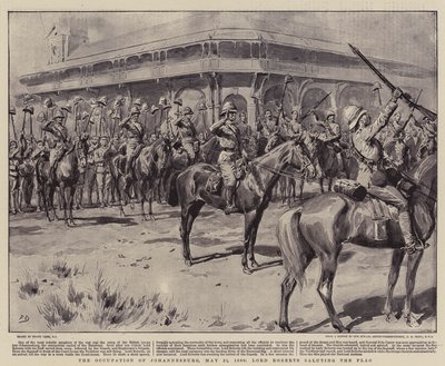 La ocupación de Johannesburgo, 31 de mayo de 1900, Lord Roberts saludando la bandera de Frank Dadd